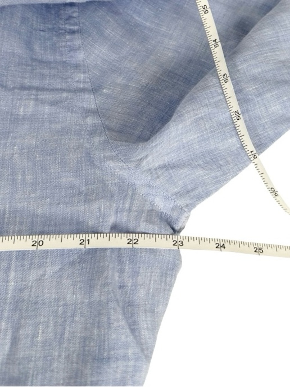 J. McLaughlin Blue 100% Linen Long Sleeve Collared Coastal Button Up Shirt XL - Picture 5 of 6